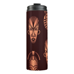 Ethnic African masks, dark background Thermal Tumbler