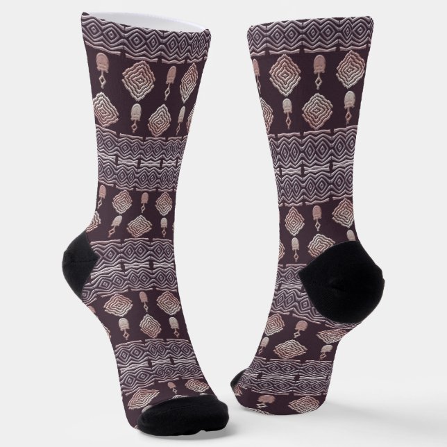  Ethnic african native design socks (Angled)