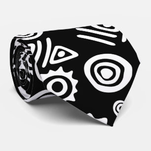 Ethnic African Pattern- Black and White #4 Tie