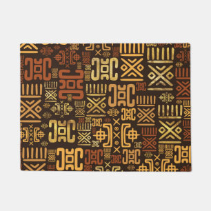 Ethnic African Pattern- browns and golds #8 Doormat