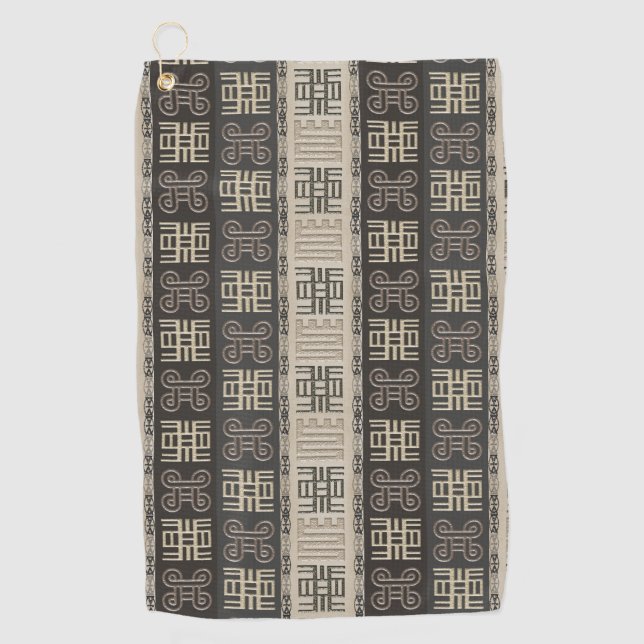 ethnic african pattern with Adinkra simbols Golf Towel (Front)
