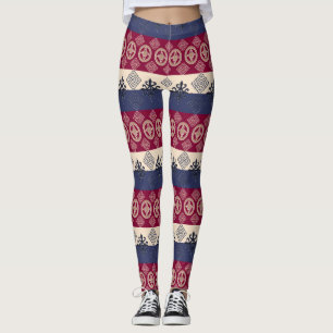 Ethnic African pattern with Adinkra simbols Leggings