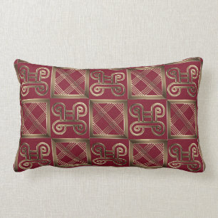Ethnic African pattern with Adinkra simbols Lumbar Pillow