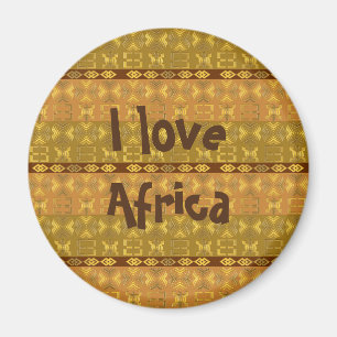 ethnic african pattern with Adinkra simbols Magnet