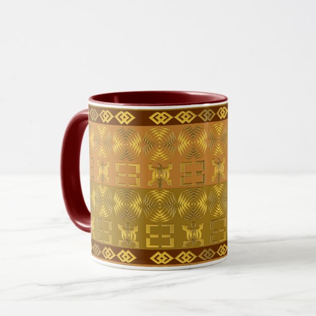 ethnic african pattern with Adinkra simbols Mug (Front Left)