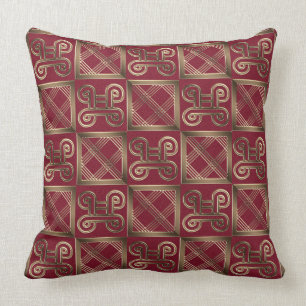 Ethnic African pattern with Adinkra simbols Throw Pillow