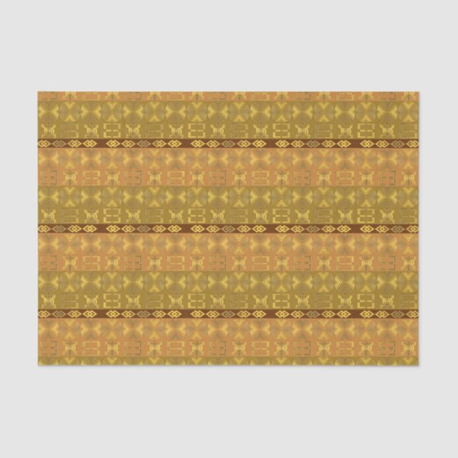 ethnic african pattern with Adinkra simbols Tissue Paper (Front)