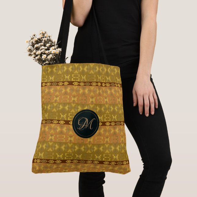 ethnic african pattern with Adinkra simbols Tote Bag (Close Up)