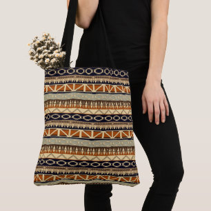 ethnic african striped geometric pattern tote bag