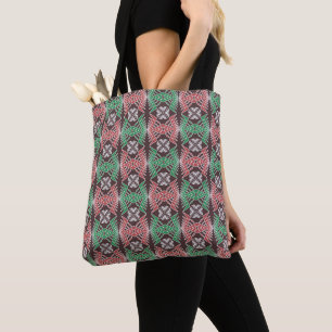 ethnic african striped geometric  pattern tote bag