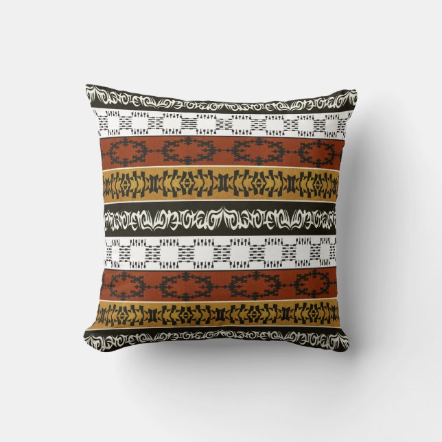 ethnic african striped tribal pattern. throw pillow (Front)