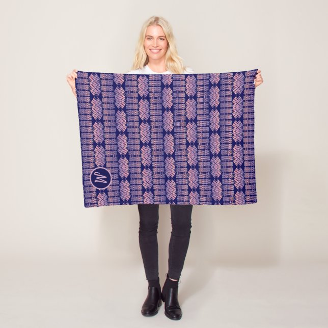Ethnic African Stripes Geometric  Pattern Fleece Blanket (In Situ)