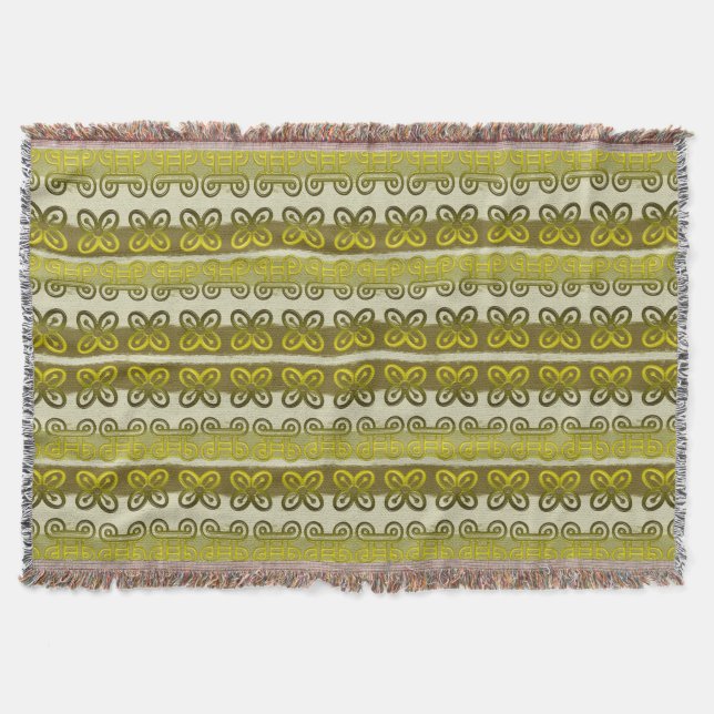 Ethnic african tribal adinkra simbols pattern throw blanket (Front)