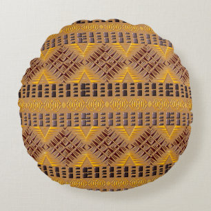 ethnic african tribal geometric pattern lumbar pil round pillow