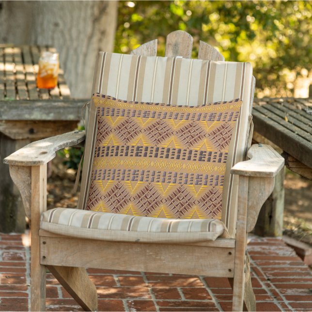 ethnic african tribal geometric pattern outdoor pillow (Chair)