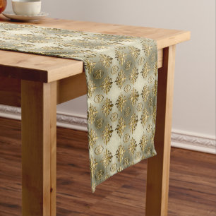 Ethnic african tribal geometric  pattern short tab table runner