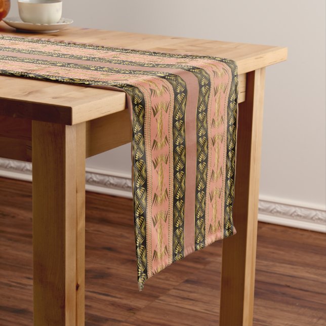 Ethnic african tribal geometric  pattern short table runner (In Situ)