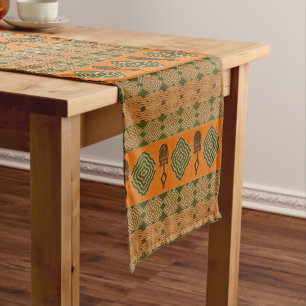 Ethnic african tribal geometric pattern short table runner