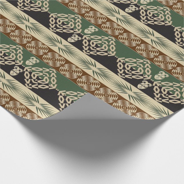 Ethnic African Tribal  Geometric Wrapping Paper (Corner)