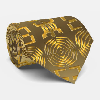Ethnic african tribal golden  pattern tie
