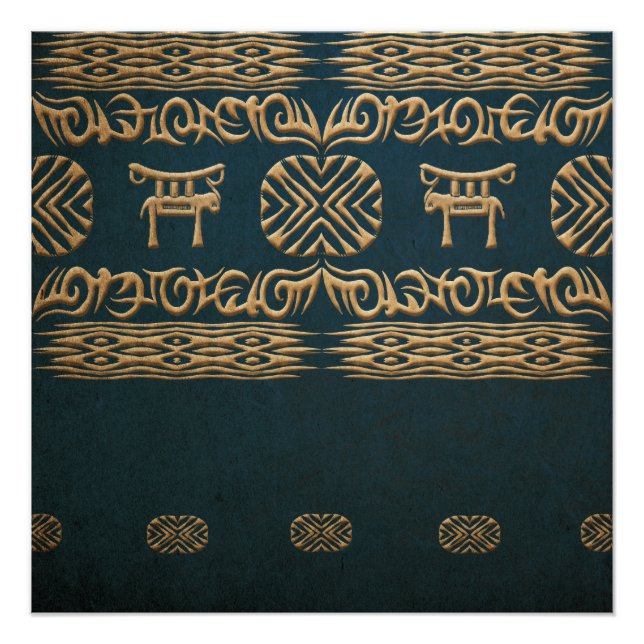 Ethnic african tribal grunge texture. poster (Front)