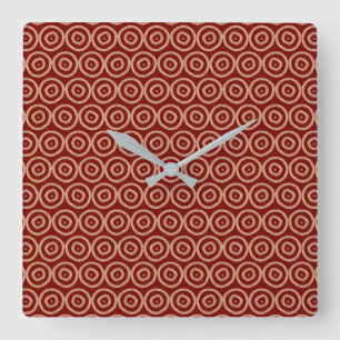 Ethnic african tribal hand drawn pattern. square wall clock