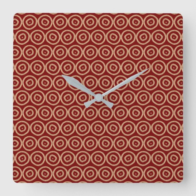 Ethnic african tribal hand drawn pattern. square wall clock (Front)