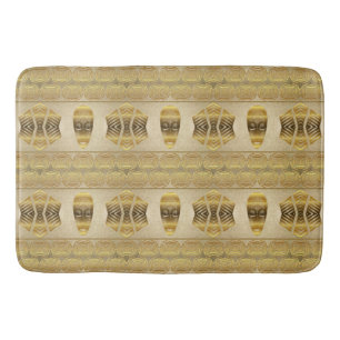 Ethnic african tribal mask pattern. bath mat