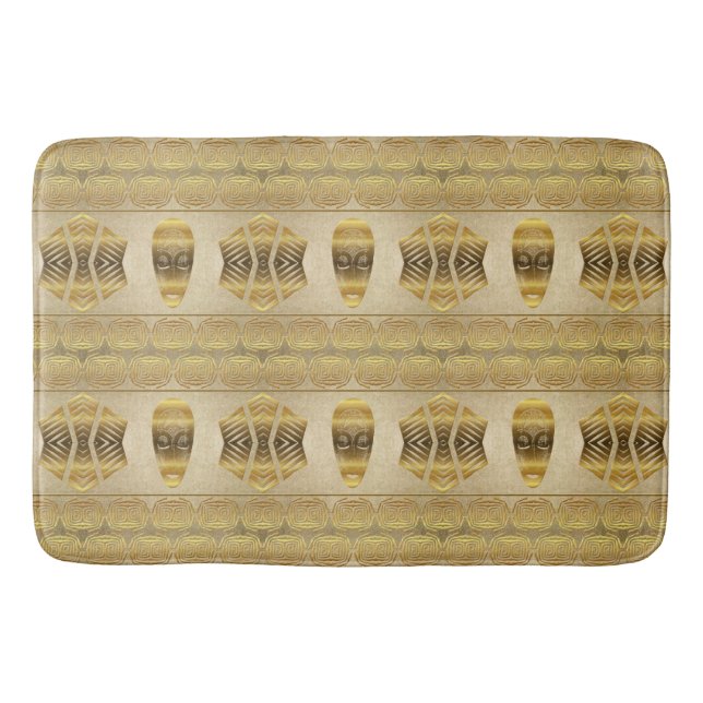 Ethnic african tribal mask pattern. bath mat (Front)