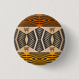ethnic african tribal pattern 1 inch round button