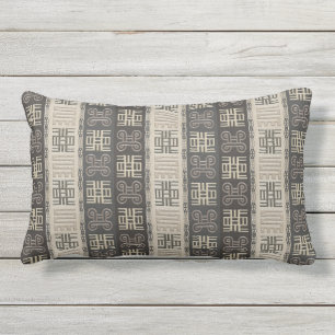 Ethnic african tribal pattern. Adinkra simbols. Lumbar Pillow