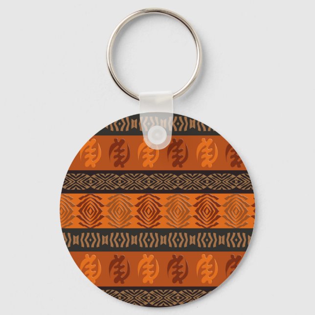 Ethnic african tribal pattern.Adinkra symbol. Keychain (Front)