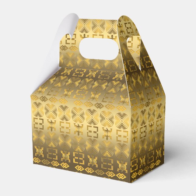Ethnic African Tribal Pattern. Adinkra symbols. Favor Box (Front Side)