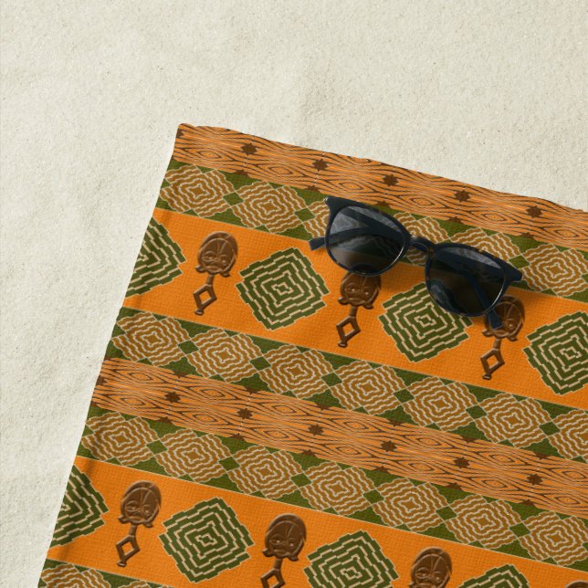 ethnic african tribal pattern beach towel (In Situ)