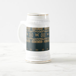 ethnic african tribal pattern beer stein