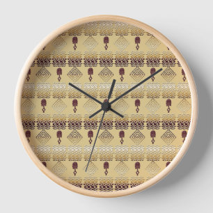 ethnic african tribal pattern clock