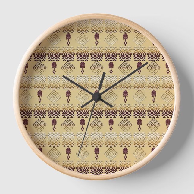 ethnic african tribal pattern clock (Front)