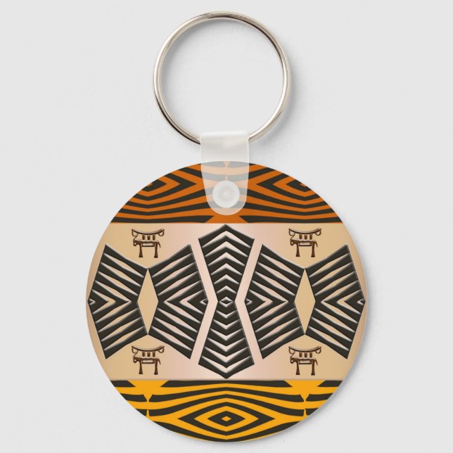 ethnic african tribal pattern keychain (Front)