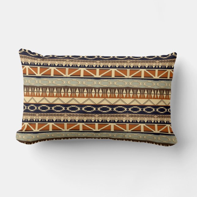 ethnic african tribal pattern lumbar pillow (Front)