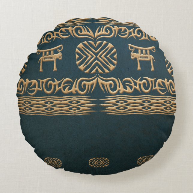 Ethnic african tribal pattern. round pillow (Front)