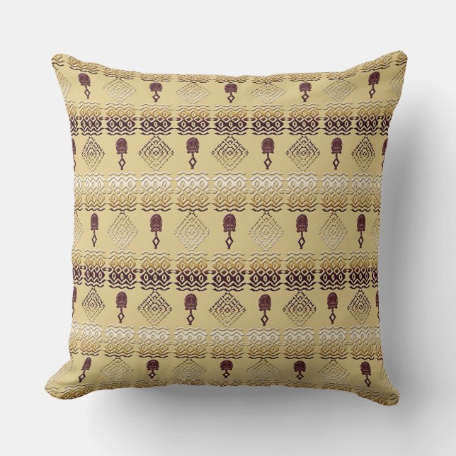 ethnic african tribal pattern throw pillow (Front)