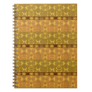 ethnic african tribal pattern with Adinkra simbols Notebook