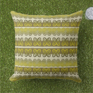 Ethnic african tribal pattern with Adinkra simbols Outdoor Pillow