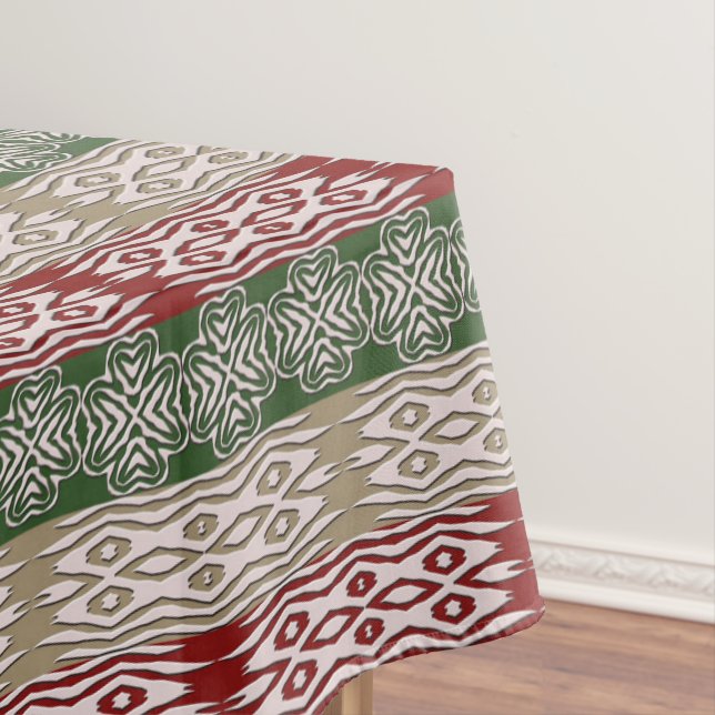 Ethnic African Tribal Stripes Pattern Tablecloth (In Situ)