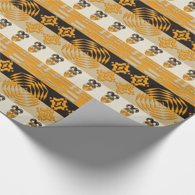 Ethnic African Tribal Stripes Pattern Wrapping Paper (Corner)