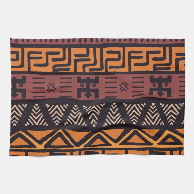 Ethnic African Vibes In Bohemian Style Kitchen Towel (Horizontal)