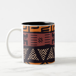 Ethnic African Vibes In Bohemian Style Two-Tone Coffee Mug