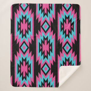 Ethnic American Indian: Aztec Motifs. Sherpa Blanket