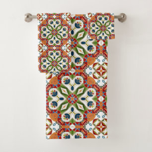 ethnic Arabic oriental ornament vintage Bath Towel Set