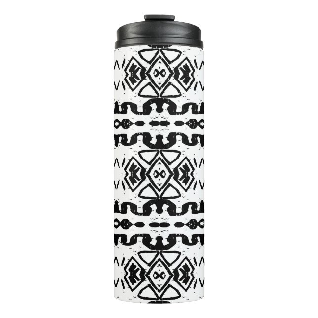 Ethnic Aztec, Vintage Striped Pattern. Thermal Tumbler (Front)